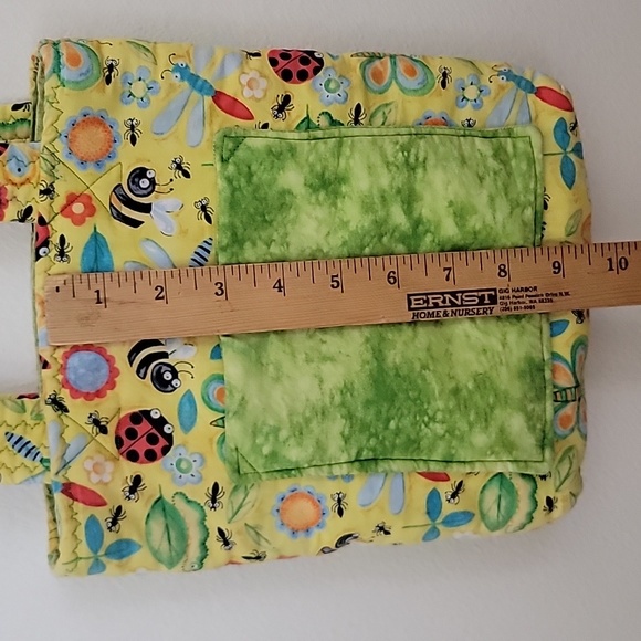 Colorful Insect Print Quilted Fabric Small Purse - Picture 10 of 14